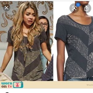 Rag & Bone Black and Gray Short Sleeve Tee ASO Modern Family